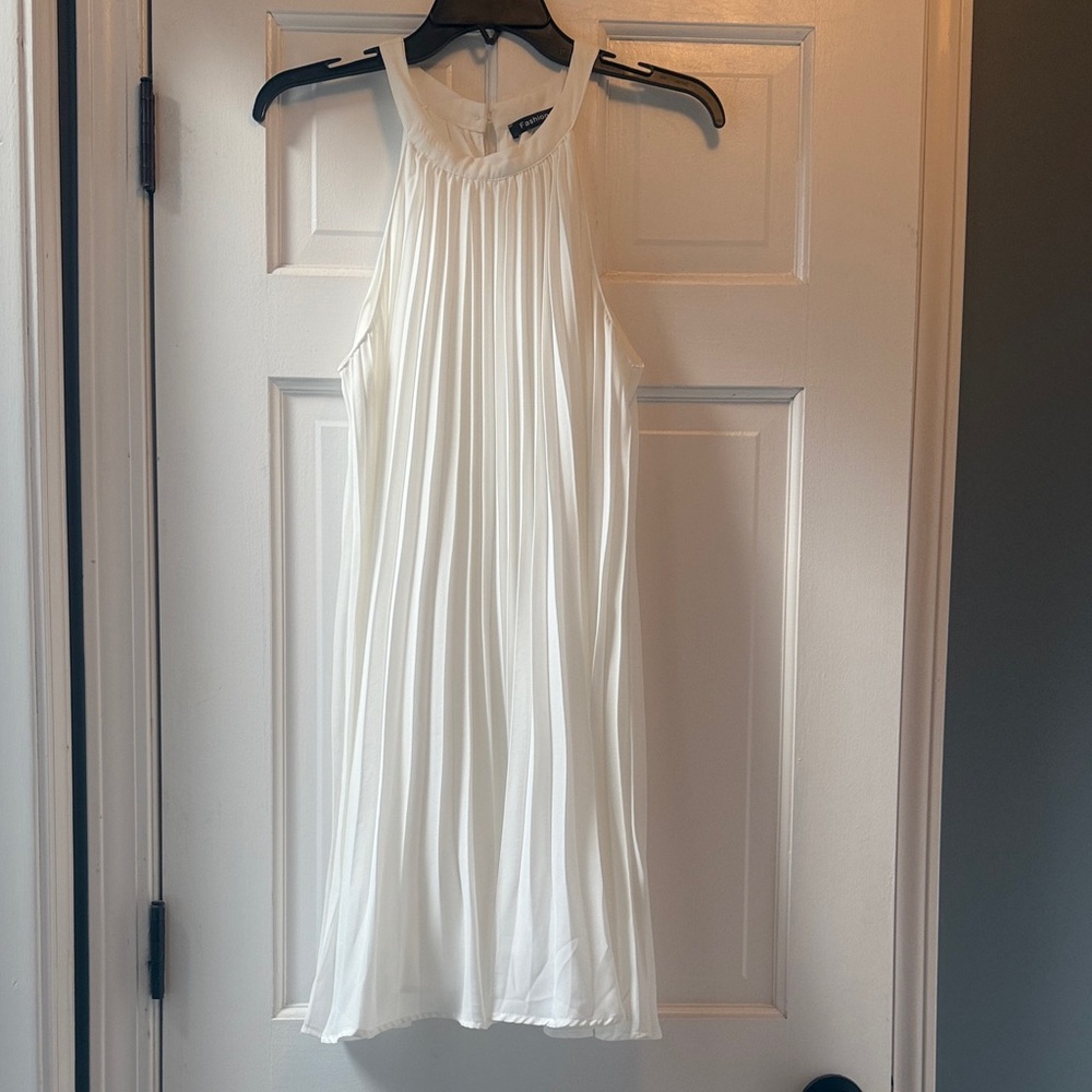 White Pleated Dress